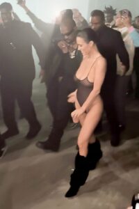 bianca censori hot boops and pussy show at grammy party 2025 4