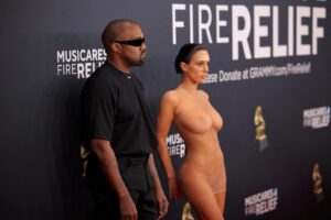 bianca censori nude showing boops and pussy at grammy awards 2025 starlust 47