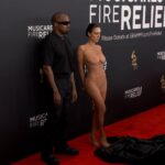 bianca censori nude showing boops and pussy in fully transparant cloth at grammy awards 2025 starlust 10