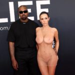 bianca censori nude showing boops and pussy in fully transparant cloth at grammy awards 2025 starlust 15