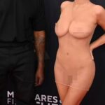 bianca censori nude showing boops and pussy in fully transparant cloth at grammy awards 2025 starlust 23