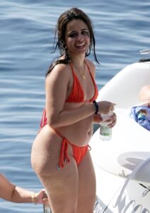 camila cabello hot booty big ass navel and cleavage in orange thong bikini hd pics starlust 23