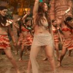 tamanna hot thick thighs in silver skirt navel and cleavage and armpits show HD aranmanai 4 starlust 172 scaled