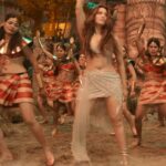 tamanna hot thick thighs in silver skirt navel and cleavage and armpits show HD aranmanai 4 starlust 184 scaled
