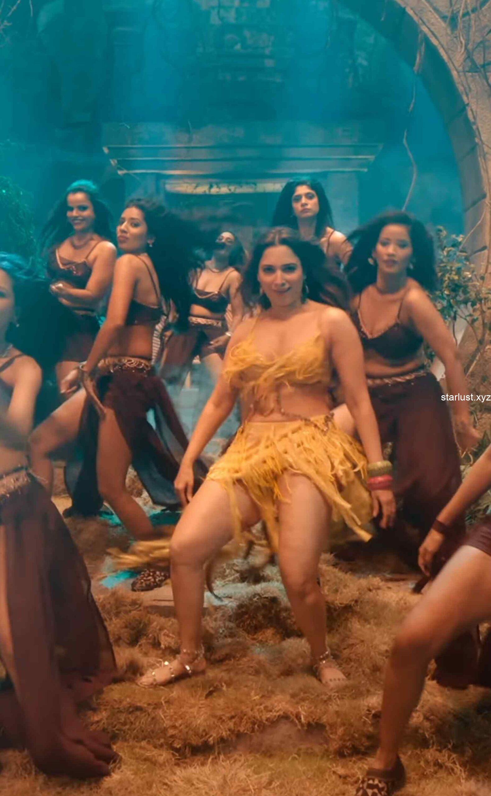 tamannaah bhatia hot thighs and armpits navel in yellow mini skirt and panty slip starlust 85 scaled