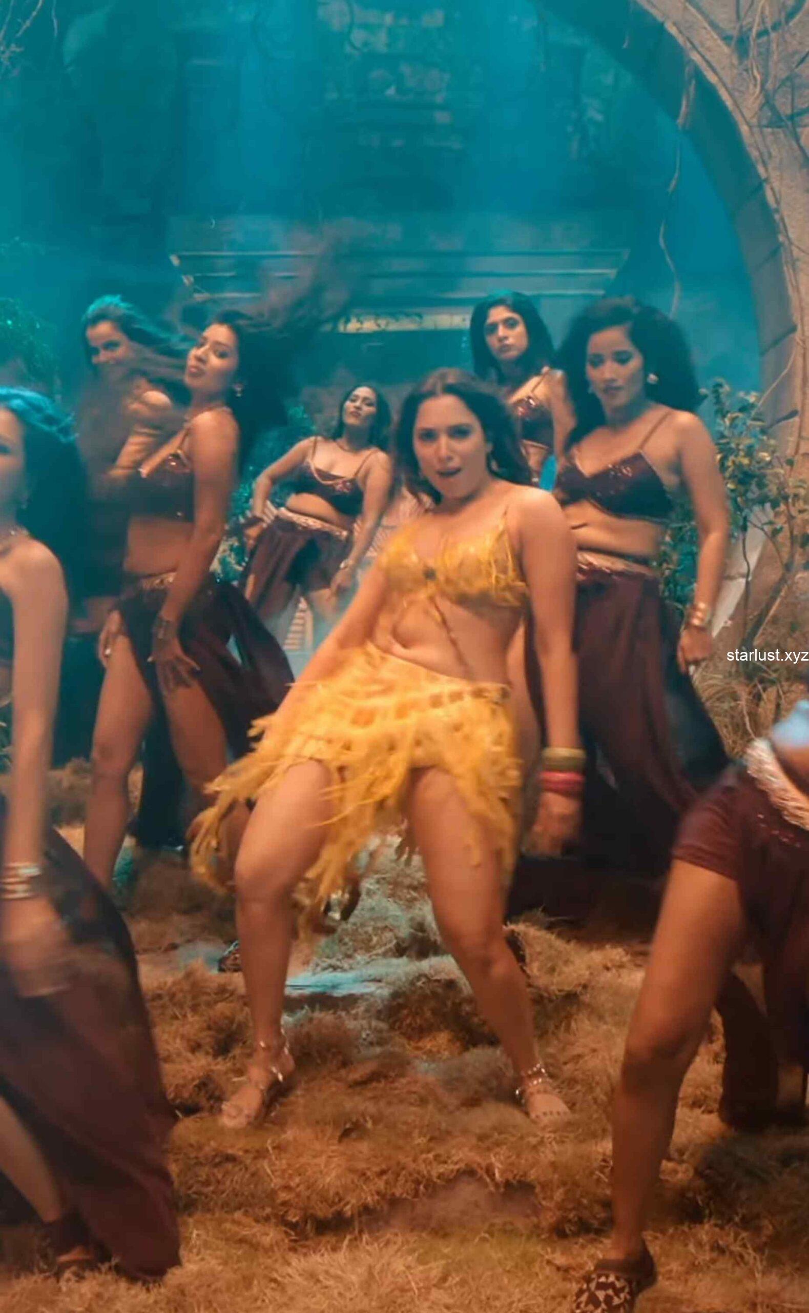 tamannaah bhatia hot thighs and armpits navel in yellow mini skirt and panty slip starlust 86 scaled