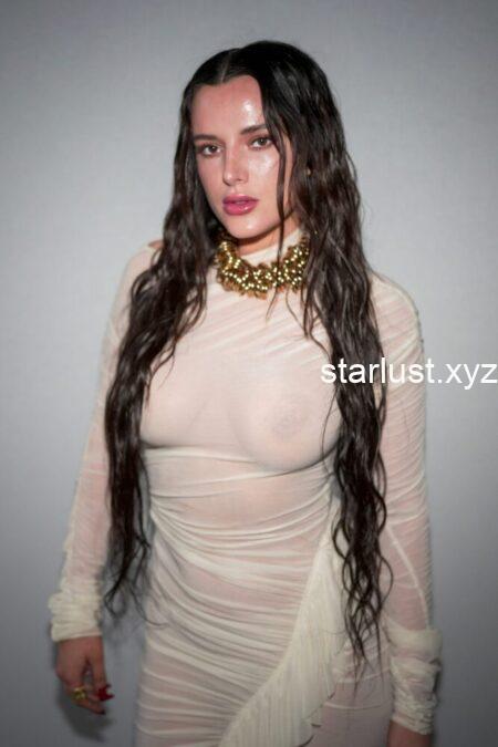 Bella Thorne’s Sexy, Braless Nipples Steal the Spotlight in Shocking See Through White Dress at Paris (11)