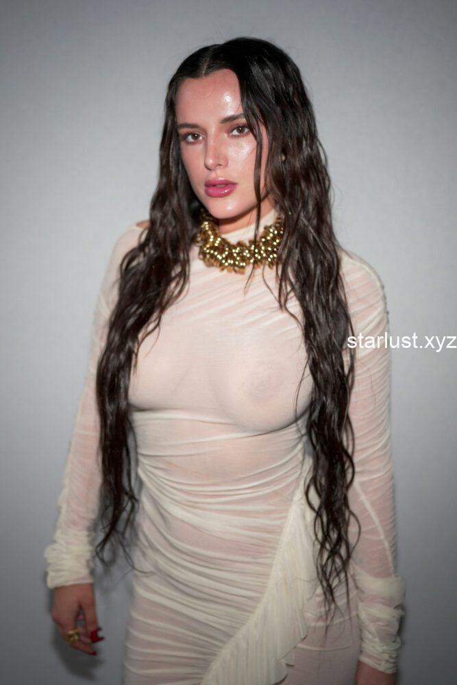 Bella Thorne’s Sexy, Braless Nipples Steal the Spotlight in Shocking See Through White Dress at Paris (11)