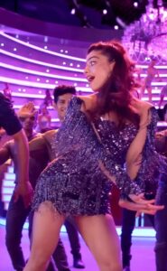 Rashmika mandanna hot thighs in mini bdycon and shpwoing panty HD sexy pics from varisu (28)