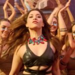 Tamannaah bhatia hot thighs shake and armpits in black slit dress from jailer movies (12)