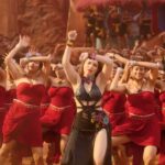 Tamannaah bhatia hot thighs shake and armpits in black slit dress from jailer movies (129)