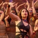 Tamannaah bhatia hot thighs shake and armpits in black slit dress from jailer movies (13)