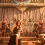 Tamannaah bhatia hot thighs shake and armpits in black slit dress from jailer movies (146)