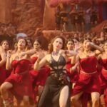 Tamannaah bhatia hot thighs shake and armpits in black slit dress from jailer movies (147)