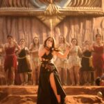 Tamannaah bhatia hot thighs shake and armpits in black slit dress from jailer movies (154)