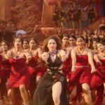 Tamannaah bhatia hot thighs shake and armpits in black slit dress from jailer movies (159)