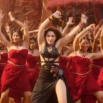 Tamannaah bhatia hot thighs shake and armpits in black slit dress from jailer movies (161)