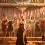 Tamannaah bhatia hot thighs shake and armpits in black slit dress from jailer movies (162)
