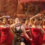 Tamannaah bhatia hot thighs shake and armpits in black slit dress from jailer movies (165)
