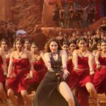 Tamannaah bhatia hot thighs shake and armpits in black slit dress from jailer movies (167)