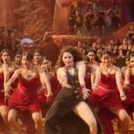 Tamannaah bhatia hot thighs shake and armpits in black slit dress from jailer movies (171)