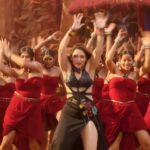 Tamannaah bhatia hot thighs shake and armpits in black slit dress from jailer movies (181)