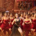 Tamannaah bhatia hot thighs shake and armpits in black slit dress from jailer movies (203)