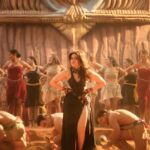 Tamannaah bhatia hot thighs shake and armpits in black slit dress from jailer movies (234)