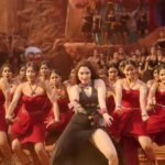 Tamannaah bhatia hot thighs shake and armpits in black slit dress from jailer movies (51)