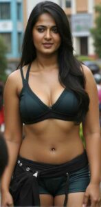 anushka shetty hot thick thighs navel and cleavage show ai images HD (121)