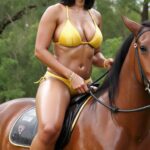 anushka shetty riding horse wearig bikini and oily body ai (7)