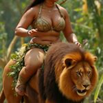 anushka shetty riding lion in bikini a pics (4)