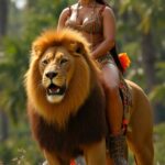 anushka shetty riding lion in bikini a pics (5)