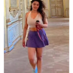 ketika sharma hot thick thighs cleavage and navel in mini blue frock (3)