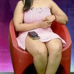 nithya shetty big thick thighs show in mini skirt @ viral prapancham movie interview starlust (38)