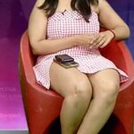 nithya shetty big thick thighs show in mini skirt @ viral prapancham movie interview starlust (9)