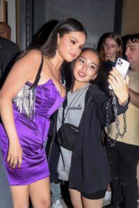 Selena Gomez's VMA Afterparty look with a focus on big boobs and cleavage