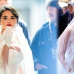 selena gomez big cleavage show in wedding dress