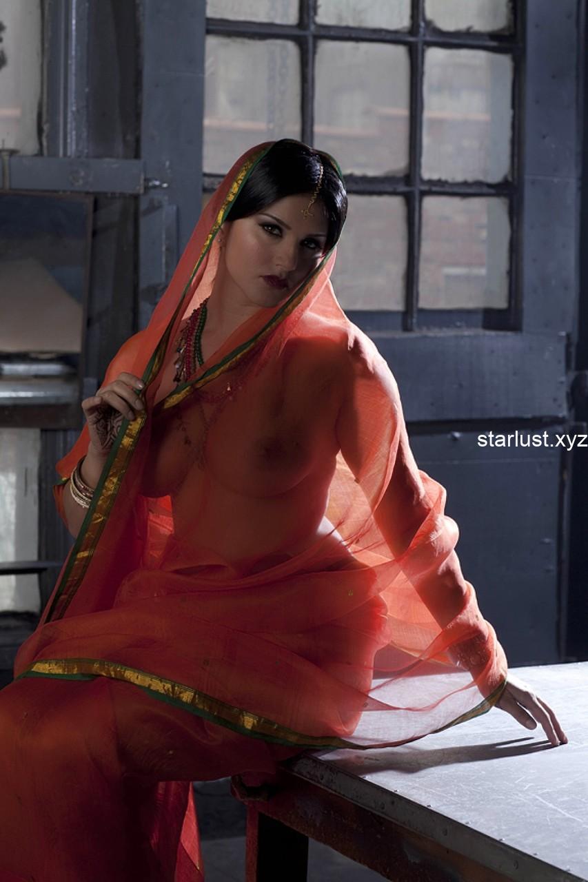 sunny leone nude show in sheer saree hot photoshoot showing boops and pussy (14)
