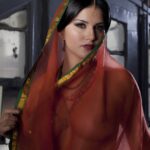 sunny leone nude show in sheer saree hot photoshoot showing boops and pussy (4)