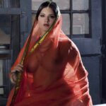 sunny leone nude show in sheer saree hot photoshoot showing boops and pussy (8)