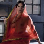 sunny leone nude show in sheer saree hot photoshoot showing boops and pussy (9)