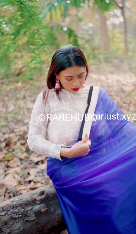 Moumi Showing Boobs through Net Blouse in Outdoor Photoshoot App Content (4)