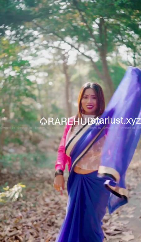 Moumi Showing Boobs through Net Blouse in Outdoor Photoshoot App Content