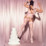 rihanna booty ass pussy shape in bridal lingerie photoshoot savage x fenty 2025 starlust (2)