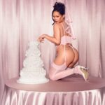 rihanna booty ass pussy shape in bridal lingerie photoshoot savage x fenty 2025 starlust (8)