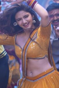 sreeleela hot navel piercing and sexy expressions HD image from mass jatara movie starlust (13)
