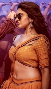 sreeleela hot navel piercing and sexy expressions HD image from mass jatara movie starlust (8)