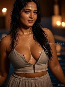 Anushka shetty hot ai generated images of exposing thighs navel cleavage and armpits HD starlust 15