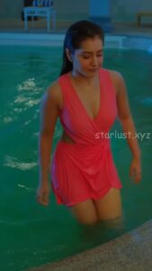 Rashi khanna hot inner thighs and panty show in wet swimsuite HD starlust 23